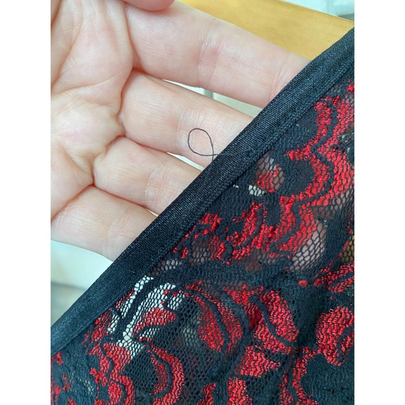 Vintage 90s Y2K 2000s Next Up brand Black and Red Lace Dress, size S-M - Picture 5 of 5